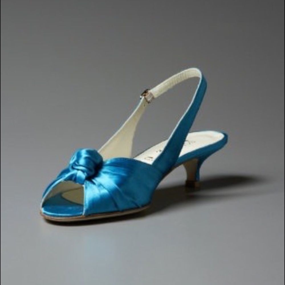 Anthropologie BHLDN x Something Bleu Curtsey Satin Kitten Heels